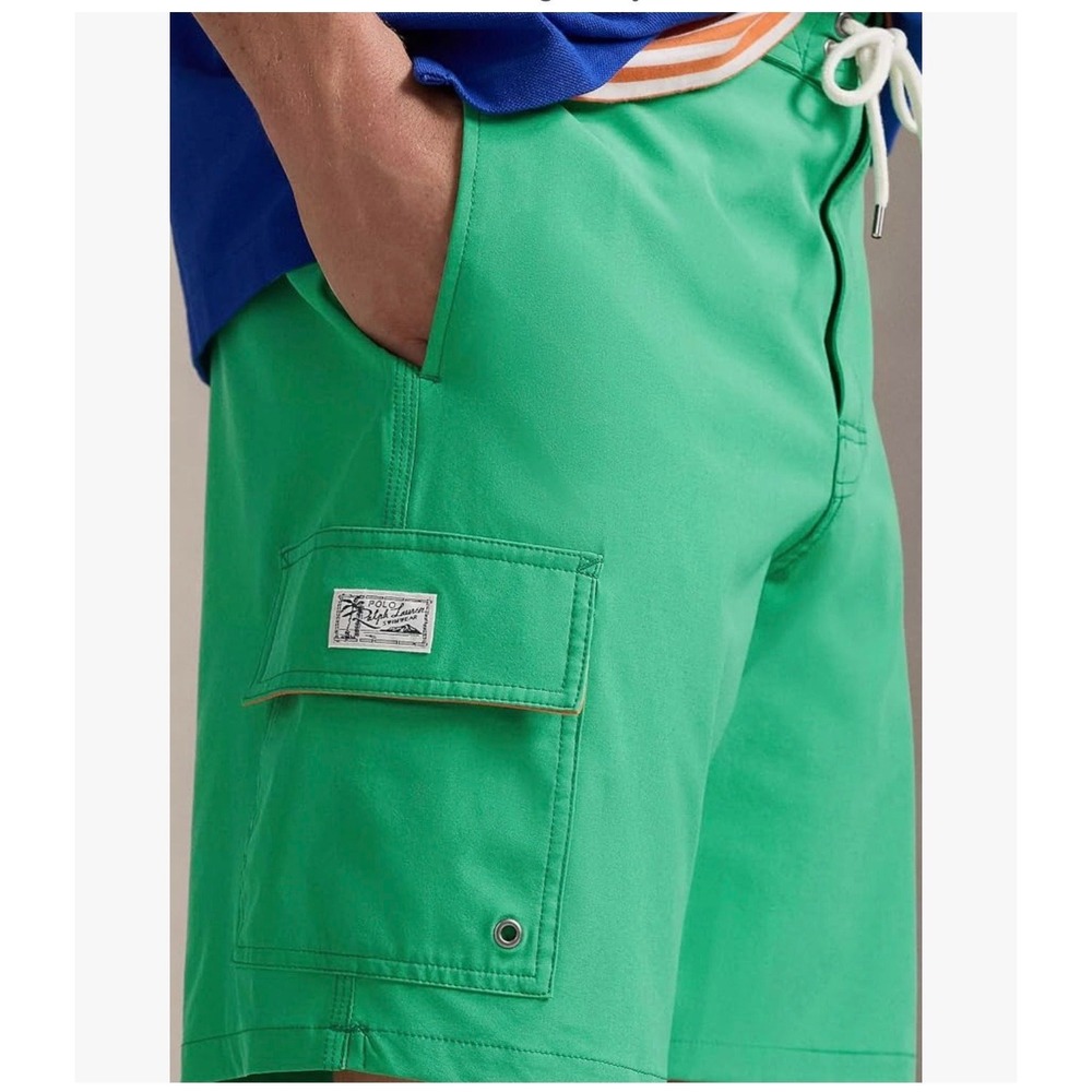 Polo Ralph Lauren Green Classic Kailua Swim Trunks Cargo Board Shorts 4XLT New